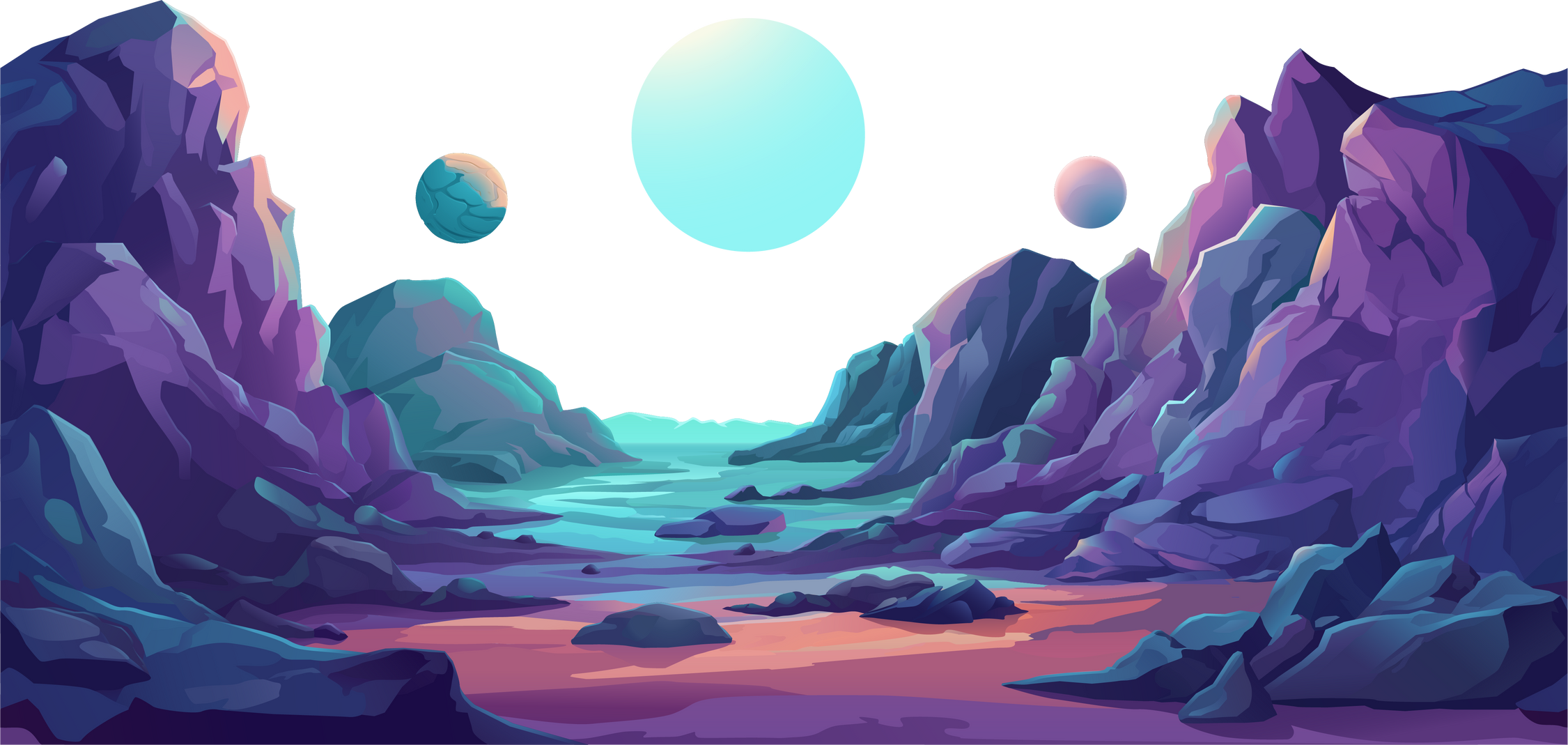 Alien Planet Outer Space Landscape Game Background